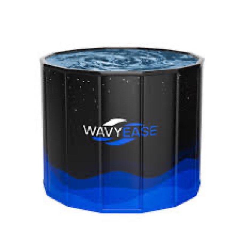 wavyease® portable bath tub for adults -(31.5"l x 26"h) foldable cold plunge tub for recovery - coll