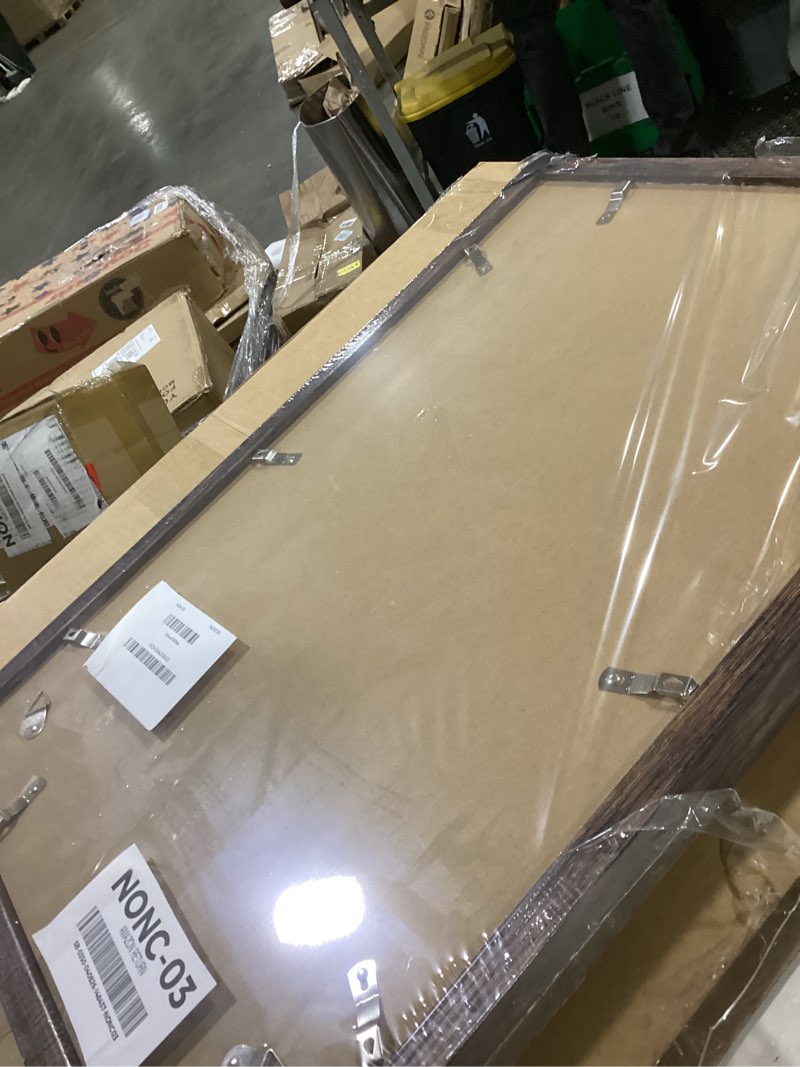 Condition photo showing As Is for (similar to )11x14 picture frame with 8x10 mat deep brown, display 8x10 with mat or 11x14 without mat, wood 11 by 14 photo frame, 11 x 14 frame for wall hanging display, deep brown 1 11x14 inch