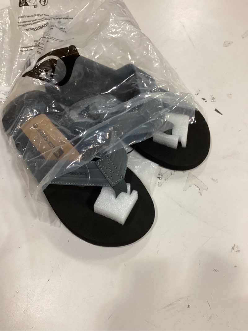 Condition photo showing New/Like New for (Size;9)Quiksilver Monkey Wrench Flip Flops for Men, Arch Support Athletic Mens Sandals, Size 6 to 15 Thong Mens Slides 9 Grey/Black/Grey