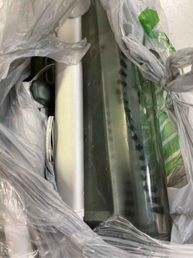 Condition photo showing As Is for black+decker carpet sweeper 50 minute lithium floor sweeper, multi-surface use, easy one hand cleaning, self standing, charger included (hfs115j10)