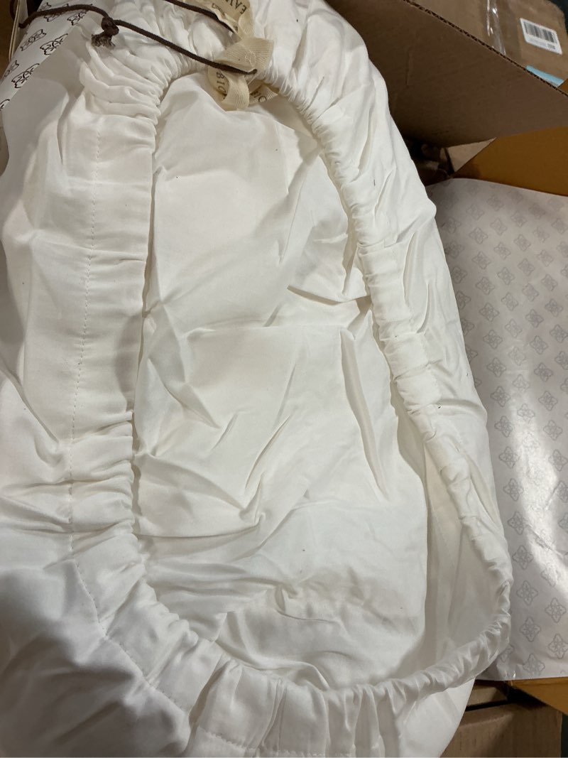 Condition photo showing As Is for bioweaves 100% organic cotton mattress pad cover, gots certified cooling 300 gsm quilted fitted mattress topper & protector with soft cotton wadding - white, 20 inch deep pocket, king king white