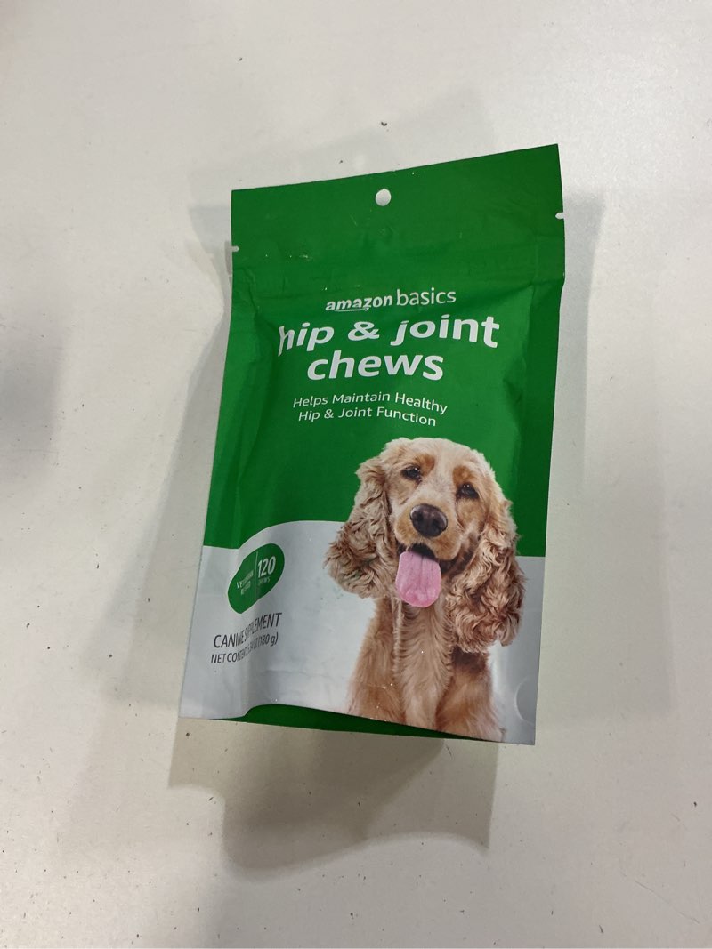 Condition photo showing Good Condition for (expiration:31/mar/2028)amazon basics dog hip & joint supplement chews, 120 count (previously solimo) (b09jpw3c6v)