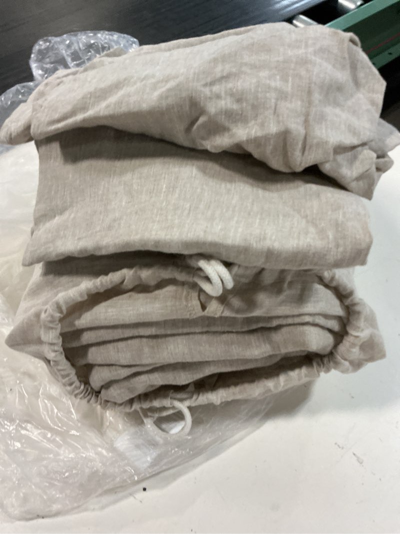 Condition photo showing Good Condition for european linen duvet cover set, king/cal king, natural chambray