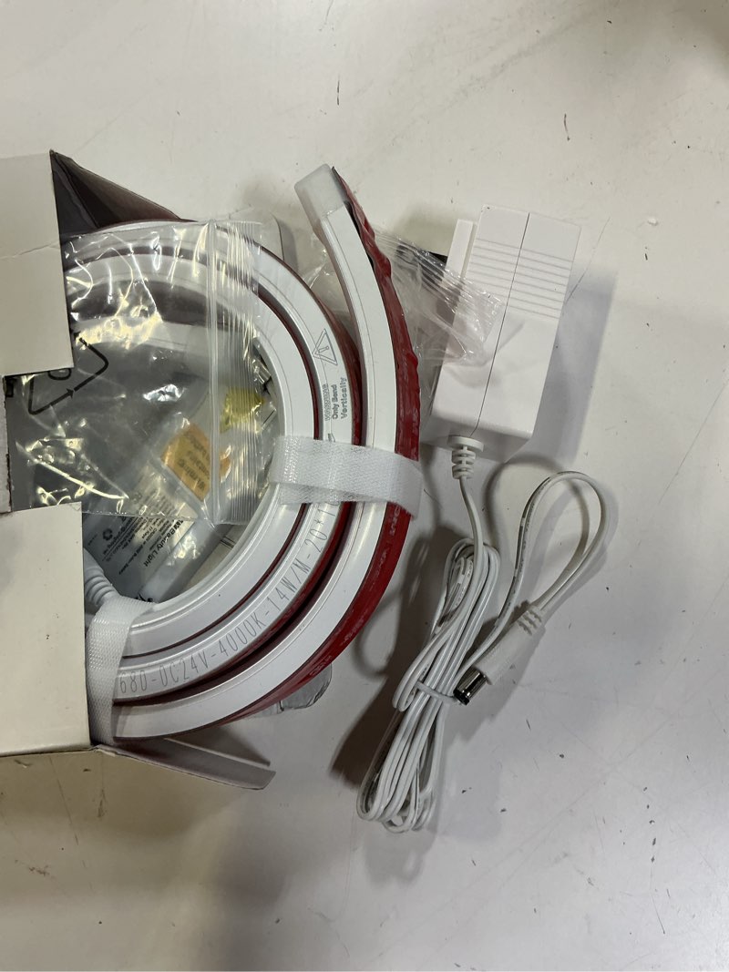 Condition photo showing Good Condition for my beauty light bright silicone led under cabinet lights, 3.8ft plug-in 4000k 950lm warm white dimmable under cabinet lighting strip with rf remote for kitchen, under counter, bedroom, bathroom decor 45.6in(3.8ft)