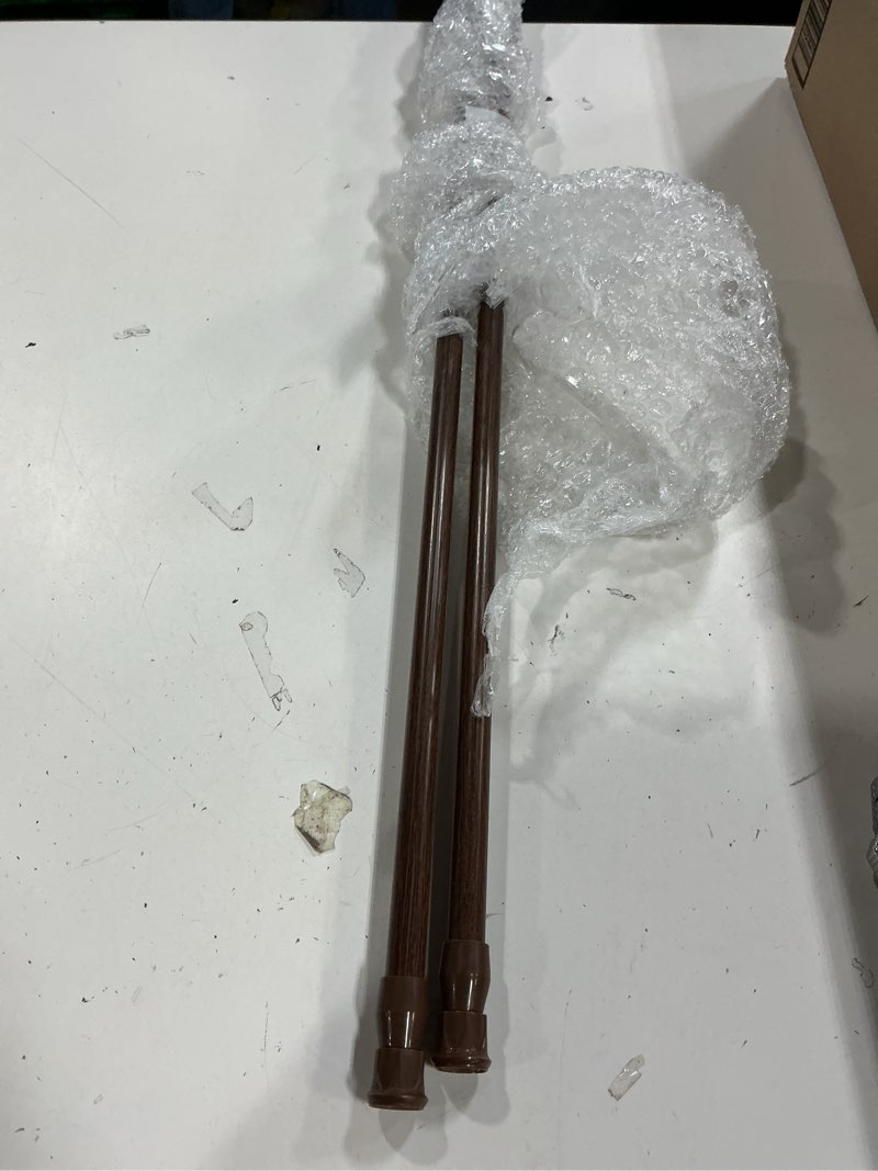 Condition photo showing Good Condition for kxlife 2 pack spring tension curtain rod for window 28 to 48 inch, adjustable expandable small curtain tension rods no drill for kitchen, bathroom, doorway, cupboard(oak) 28-48 inch oak-2 pack