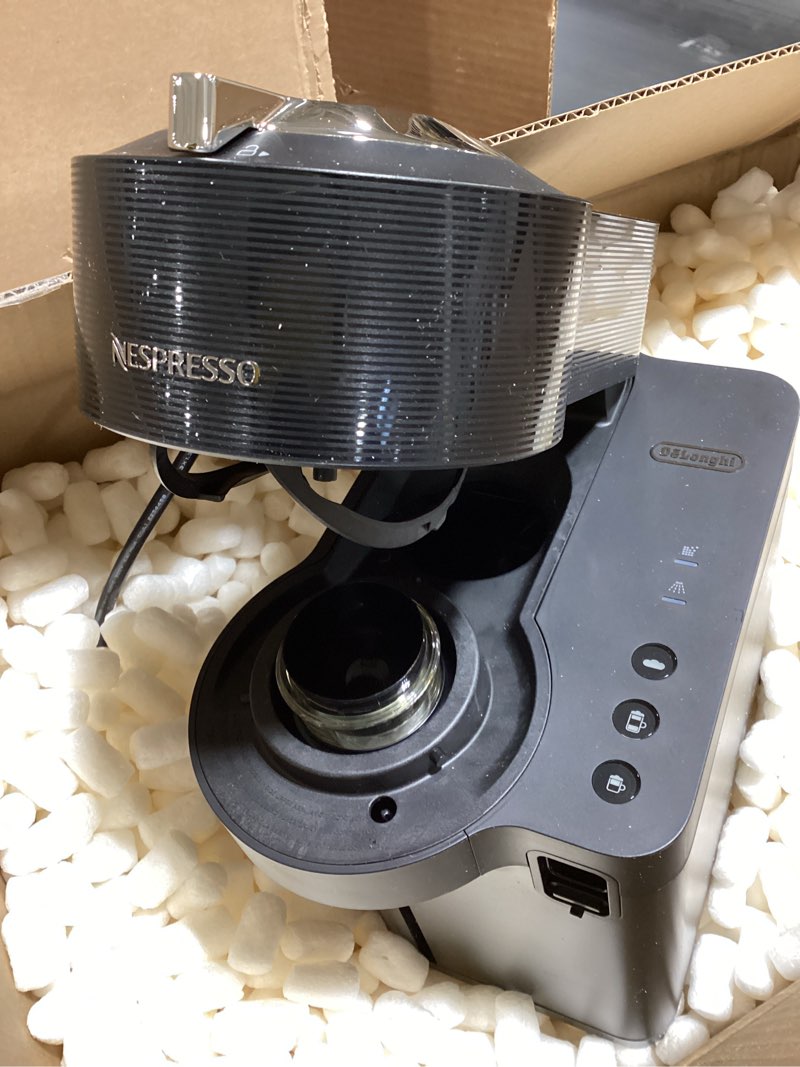 Condition photo showing As Is for Nespresso Vertuo Lattissima Coffee and Espresso Maker by De'Longhi, Matte Black & Glossy