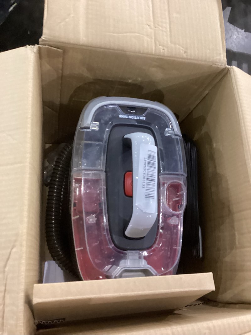 Condition photo showing As Is for Hoover CleanSlate Plus Portable Carpet + Upholstery Spot Cleaner Machine, Powerful Suction with Versatile Tools, Pet Stain Remover, Car and Auto Detailer, Pair with Hoover Carpet Cleaner Solution