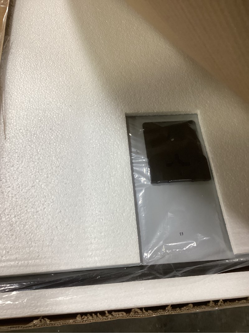 Condition photo showing New/Like New for Sweetcrispy Bathroom Mirror 40x30 Inch Black Metal Framed Rounded Rectangle Vanity Mirror for Wall, Over Sink, Farmhouse, Restroom, Anti-Rust, Modern Decorative, Horizontal or Vertical Hanging Rectangular Matte Black 40"L x 30"W