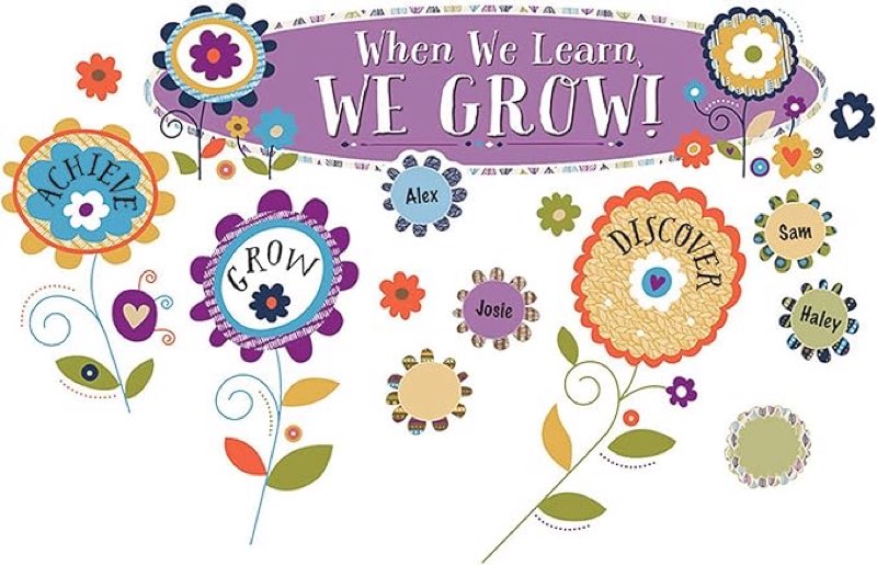 carson dellosa education you-nique when we learn, we grow! mini bulletin board set
