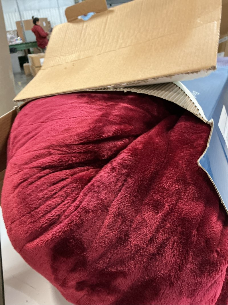 Condition photo showing As Is for bedsure electric blanket queen size - dual control heated blanket queen, fast heating with 10 time settings & 10 heat settings, warm gift for grandma (84x90 inches, burgundy) 09 - burgundy queen