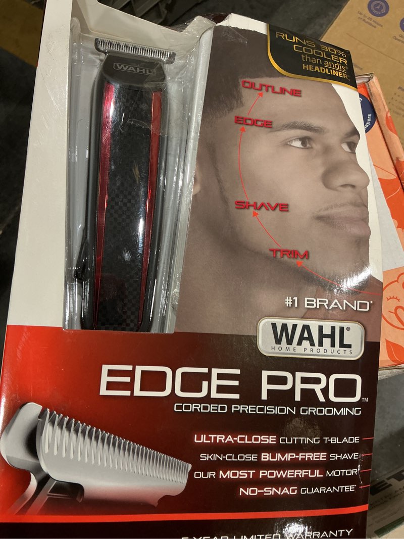 Condition photo showing New/Like New for wahl edge pro bump free corded beard trimmer for men touch up trimmer & grooming detailer kit – perfect for edging beards, mustaches, hair, & stubble, – model 9686-300 1 count (pack of 1)
