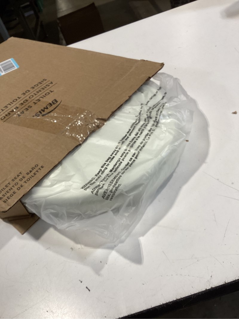 Condition photo showing Good Condition for bemis elongated enameled wood toilet seat in biscuit with easy•clean? hinge