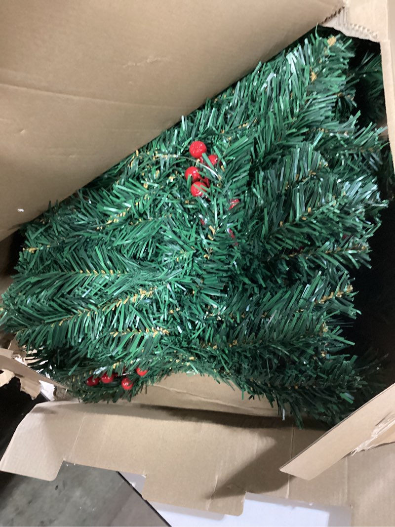 Condition photo showing Good Condition for (Similar)Christmas Garland with Light,Battery Operated Prelit Christmas Red Berries Pine Cone Garland Lighted Greenery Christmas Garland for Indoor Outdoor Xmas Home Fireplace Decoration 