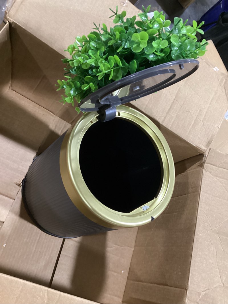 Condition photo showing Good Condition for yatmung 2.6 gal dog poop trash can outside - outdoor poop garbage can - small pet waste container with lid - front porch, waste bin for bathroom, bedroom, office - plant styled dog poop bucket - grey