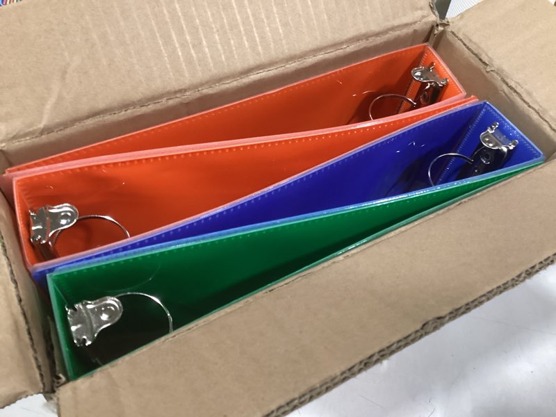 Condition photo showing Good Condition for Oxford Wave Binders, Binders for School and Office, Strong Flexible Poly, 4 Wave Pockets, 4 Assorted Colors, Transluscent Covers, Holds up to 350 Sheets, 1.5 inch Binder, 4-Pack (91091)