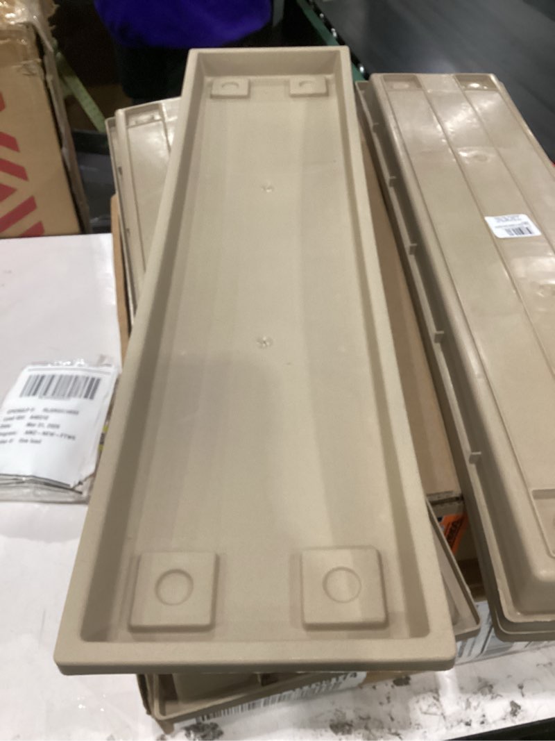 Condition photo showing New/Like New for the hc companies venetian rectangular plant tray - lightweight plastic plant saucer - plant drip trays for drainage -uv resistant pot saucer for indoor & outdoor use (29.5" sandstone, pack of 1) sandstone 29.5"