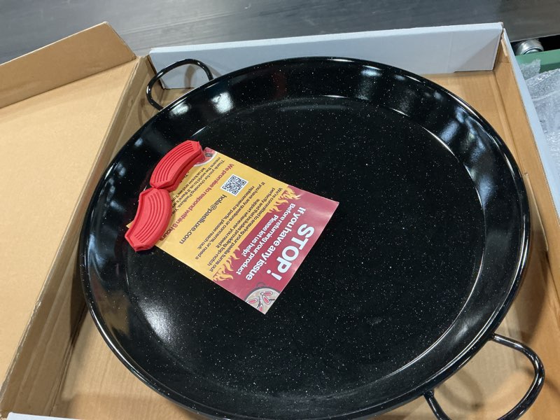 Condition photo showing New/Like New for paelluxe paella pan – enamelled, no-rust steel skillet – perfect for propane & gas burners – indoor & outdoor cooking cacerola paellera sarten – 18 inch, for 12 servings