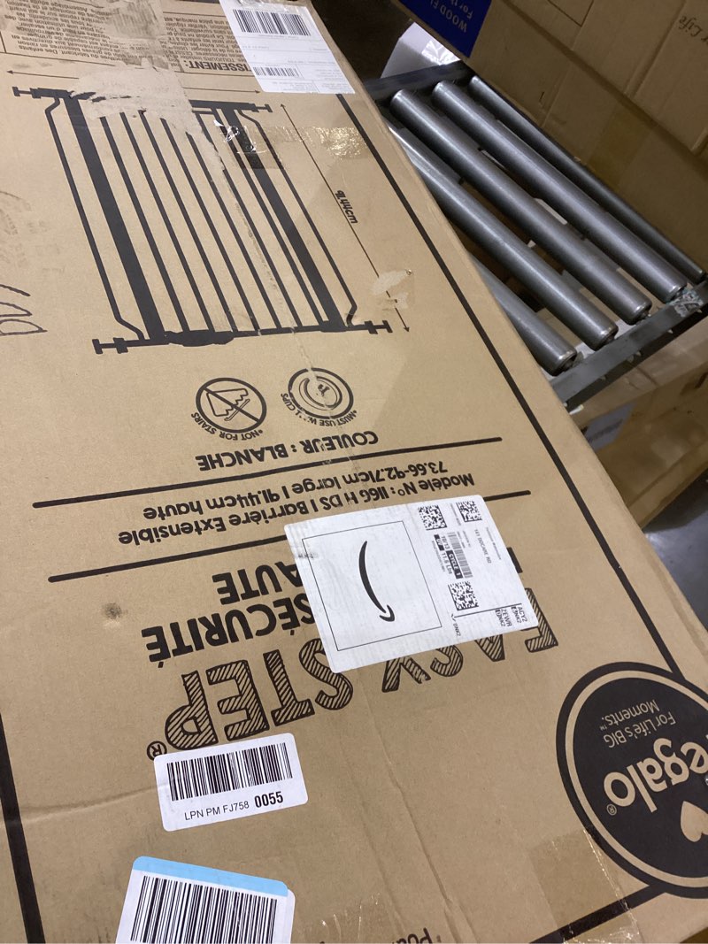 Condition photo showing Good Condition for Regalo Easy Step Extra Tall Walk Thru Baby Gate, Includes 4-Inch Extension, and 4 Pack of Wall Cups and Mounting Kit, White White 29-36.5"W x 36"H