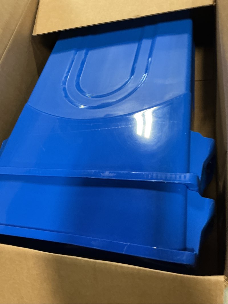 Condition photo showing Good Condition for united solutions highboy recycling container, 23 gallon, space saving slim profile and easy bag removal for indoor or outdoor use, recycle blue 2 pack recycle blue
