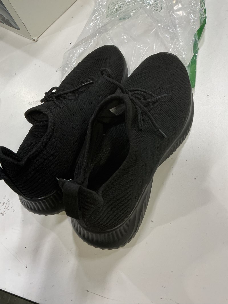 Condition photo showing Good Condition for (size 39)feethit womens slip on walking shoes lightweigh running shoes breathable workout shoest non slip gym sneakers 8 all black