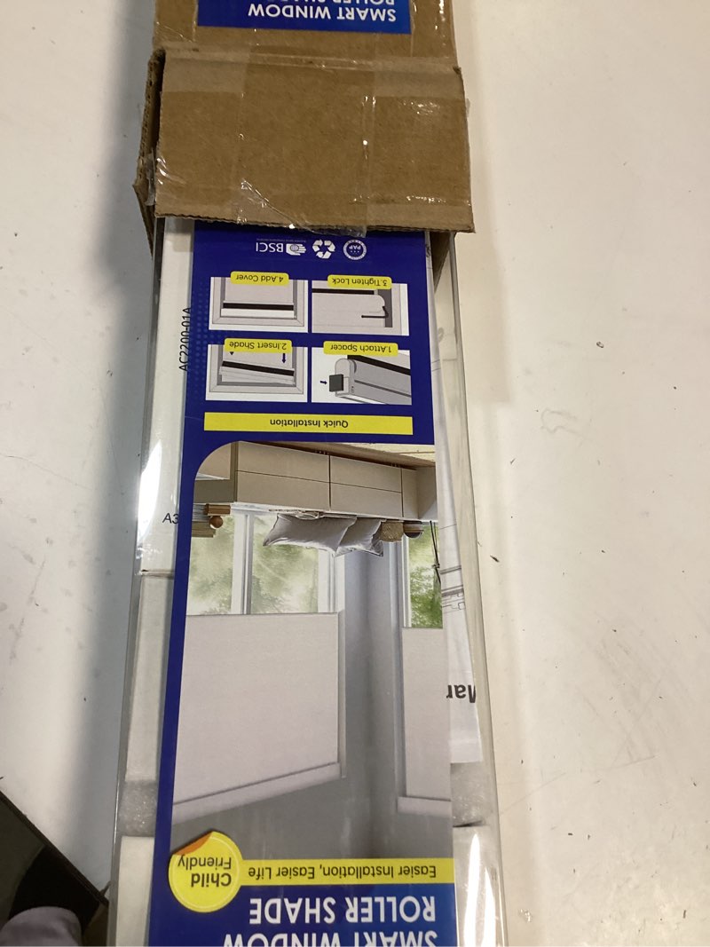 Condition photo showing New/Like New for Smart Motorized Blinds with Remote, Cordless No-Drill Automatic Roller Shades, Blackout Electric Blind for Windows, White, 31.5 x 72 31.5"W x 72"H White