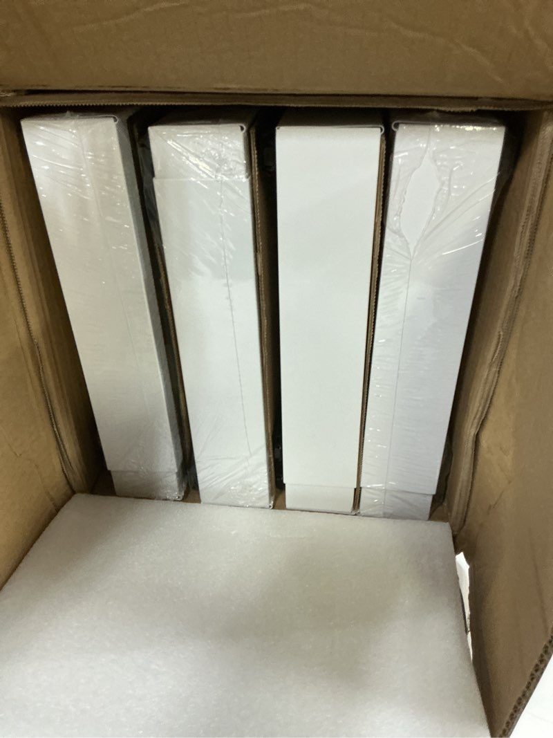 Condition photo showing New/Like New for 4 pack expandable pull out cabinet organizer 21"deep with raising pad for framed cabinets,upgrade 3 slide rails slide out drawers,no drill roll out shelves,adjustable width 12.1"-20.4" white