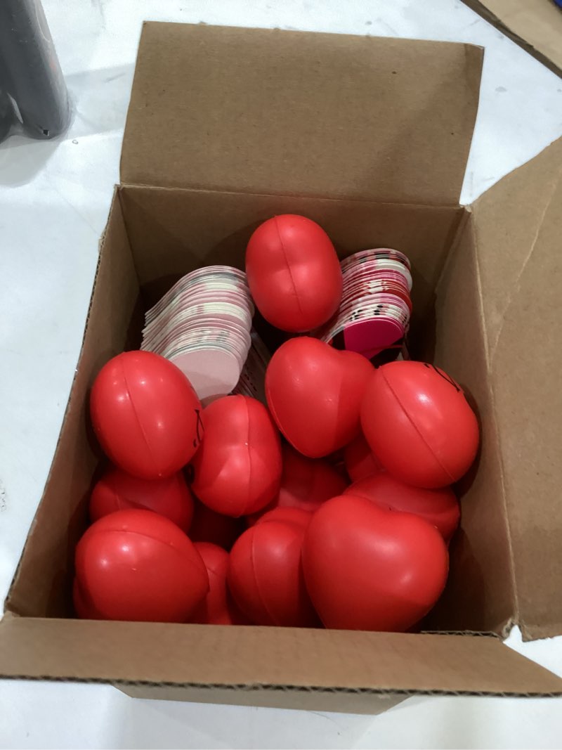 Condition photo showing As Is for 40 set valentine heart stress balls bulk smile face squeeze toys with valentine heart gift box face foam stress relief balls for valentines day gifts party favors classroom exchange game reward