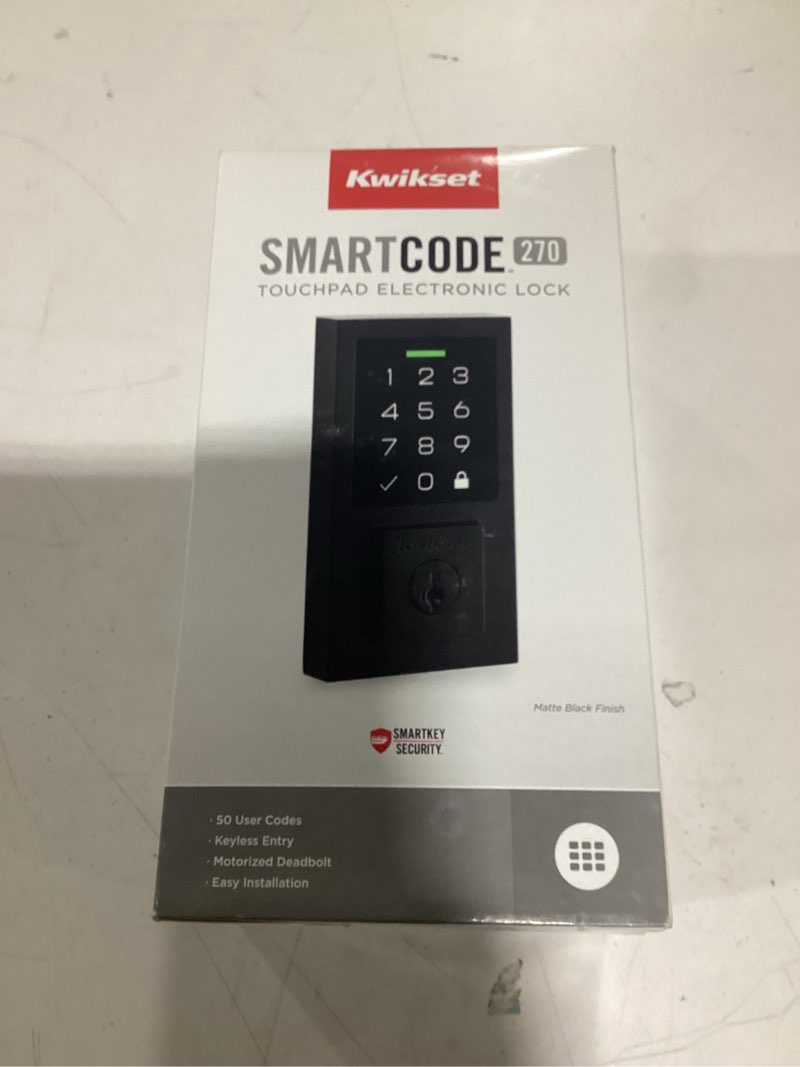 Condition photo showing New/Like New for 270 CNT 514 SMT RBP RCALFD Contemporary Smartcode Touchpad Deadbolt - Matte Black