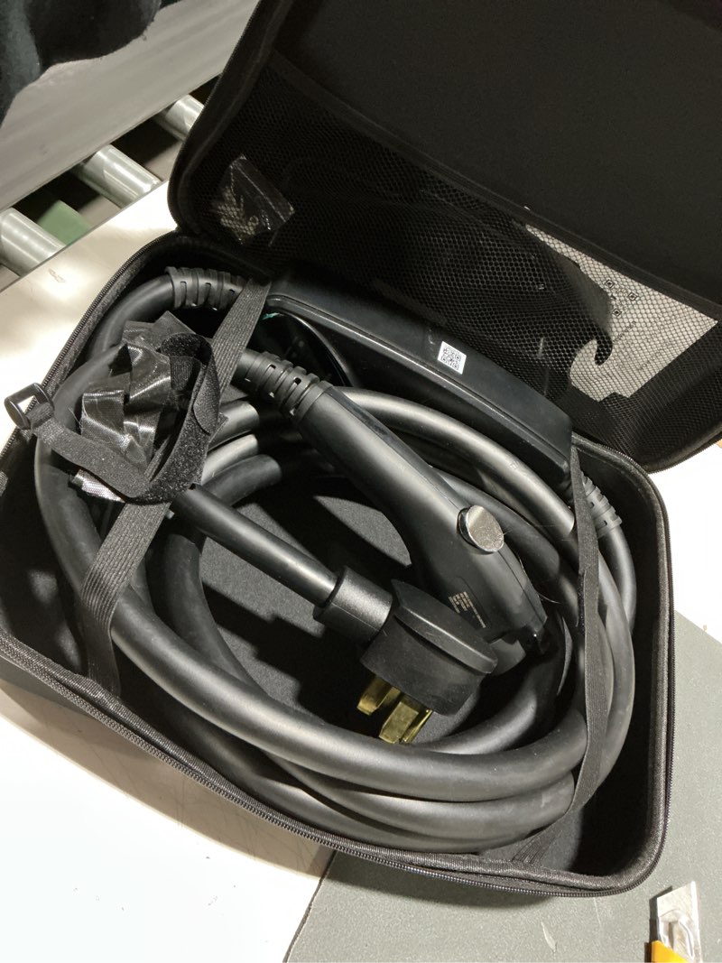 Condition photo showing As Is for lectron level 2 ev charger - etl certified, 240v, 40 amp, nema 14-50 plug, 16 ft extension cord & j1772 cable- portable electric car charger for j1772 evs and plug-in hybrid vehicles 40a nema 14-50