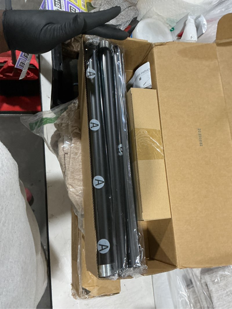 Condition photo showing Good Condition for ifels 2 pack heavy duty curtain rods for windows 48 to 84 inch, 1 inch black adjustable curtain rod set with easy installation and modern design (a1,black,30-90",2pack) 30"-90"|2pack black