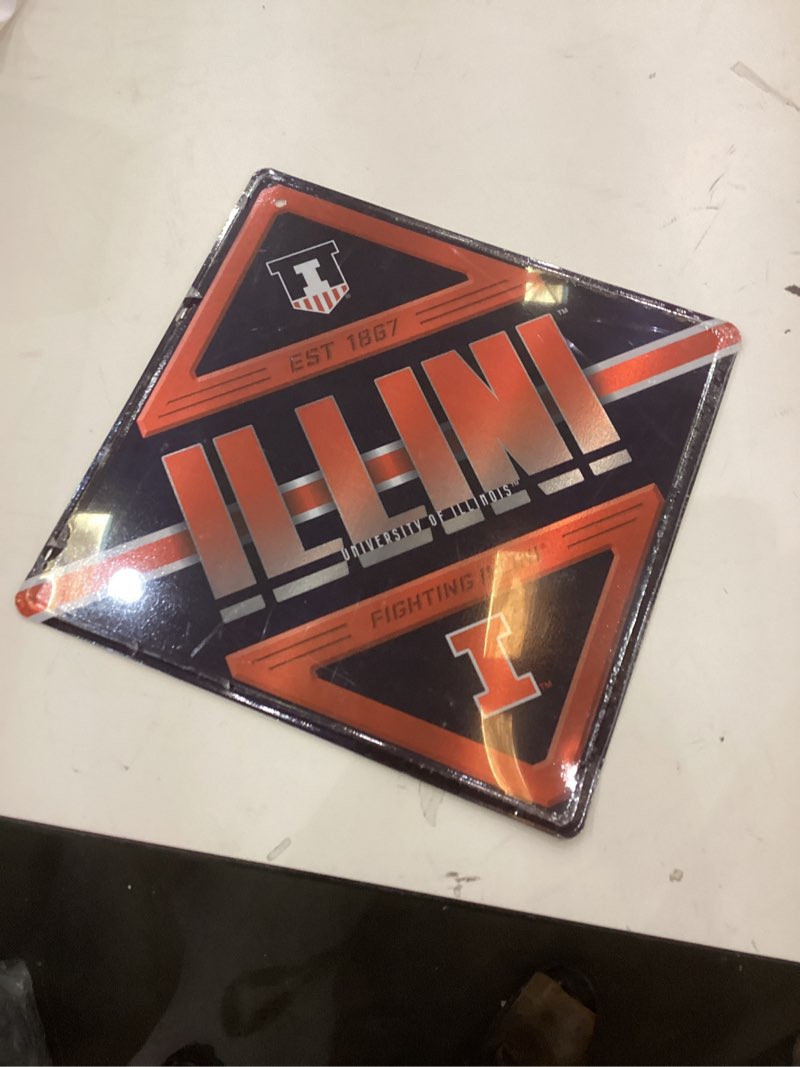 NCAA Illinois Fighting Illini Metal Sign 16.5" x 16.5" Home Décor - Bedroom - Office - Man Cave