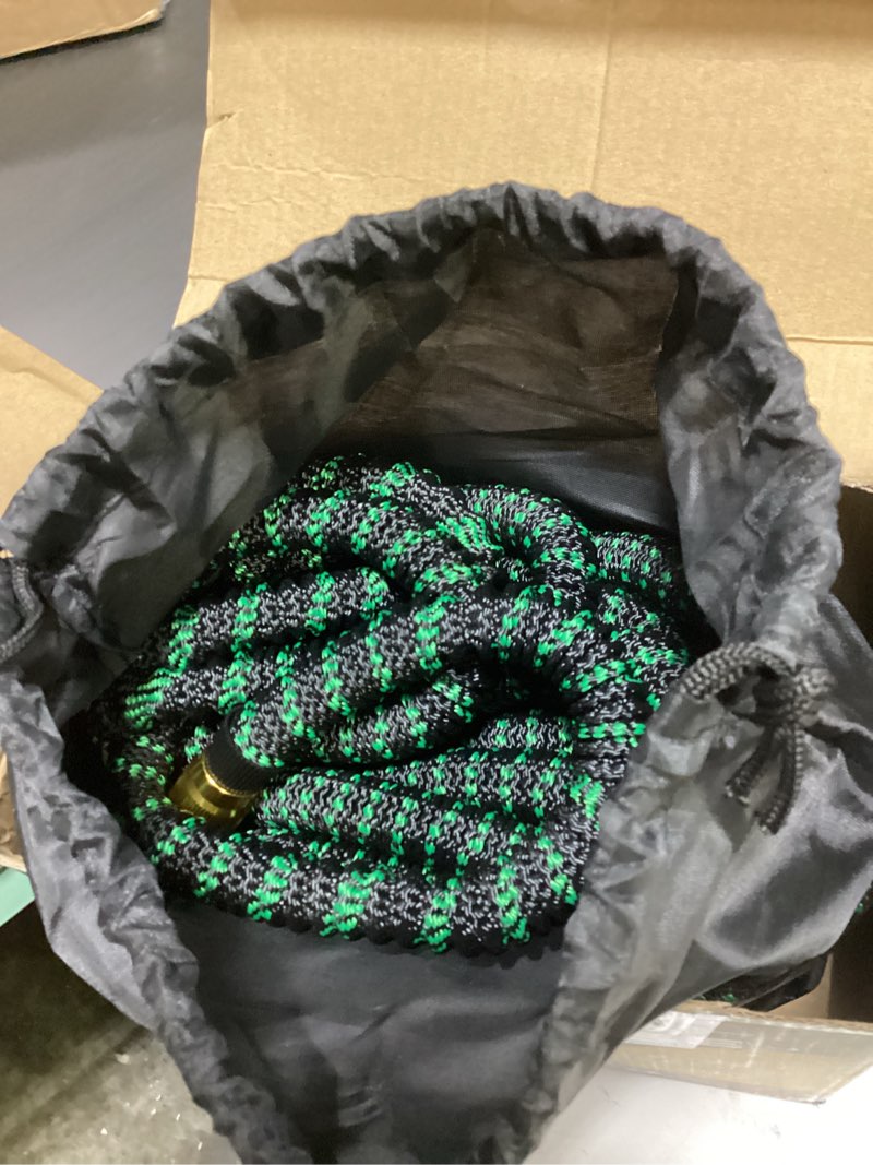 Condition photo showing Good Condition for garden hose,2026 new improved lightweight all-weather water hoses, ultra durable and flexible garden hose with 10-function spray nozzle, leak-free connections garden hose for yard, lawn,outdoor blackgreen 150ft