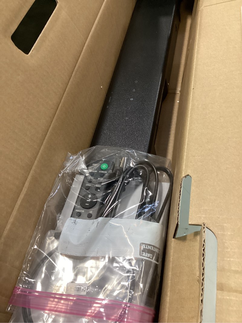 Condition photo showing As Is for Sony - HTS100F 2.0 Channel Soundbar with Bass Reflex Speaker - Black