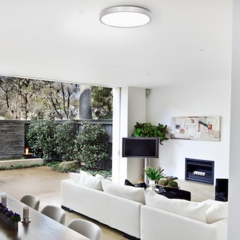 Project Source Adjustable Color Temperature 15-in Brushed Nickel Indoor 1 -Light LED Flush Mount