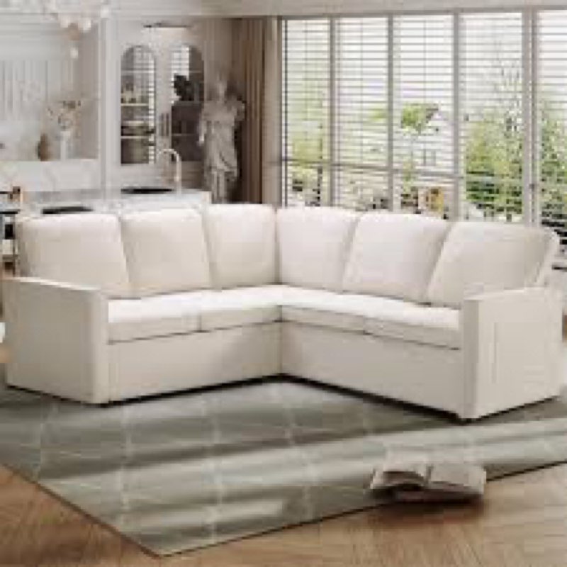 (Incomplete)78.4'' Upholstered Sleeper Sofa With Pull Out Couch Bed Sectional Couch For Living Room Fabric: Beige Foam Padding