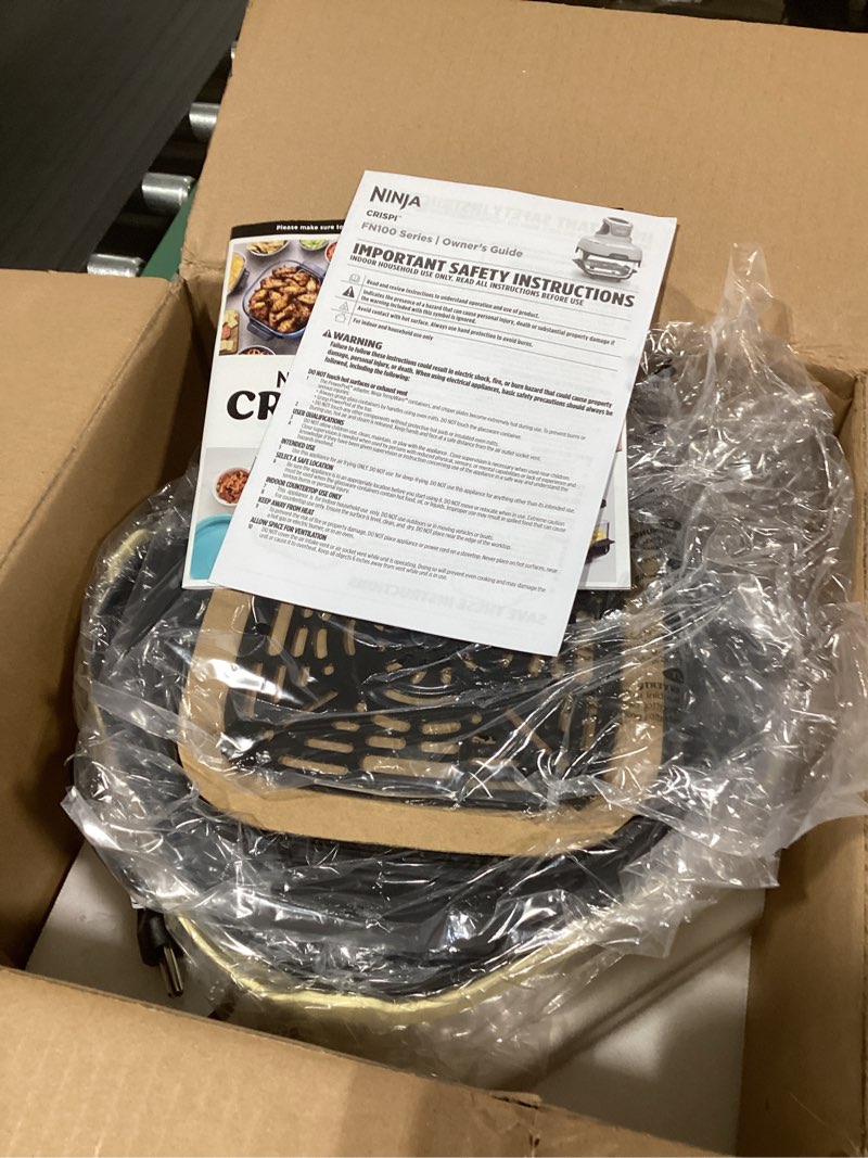 Condition photo showing Good Condition for Similar product not like stock photo Ninja Crispi 4-in-1 Glass Air Fryer | 450°F | Non-Toxic | 4QT & 6-Cup Glass Containers w/Lids | Microwave, Freezer, Dishwasher Safe | Max Crisp, Air Fry, Bake, Recrisp | Stone | FN101ST Stone 4 QT