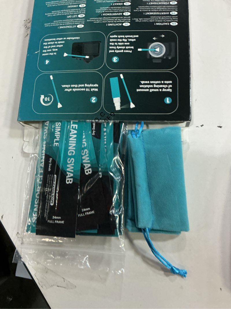 Condition photo showing Good Condition for Aocii 20pcs Full Frame Camera Sensor Cleaning Kit, Lens Solution, 24mm Swab, 30ml Cleaner for Sony Nikon Canon FF CCD CMOS (Dust-Free Vacuum Packaging)