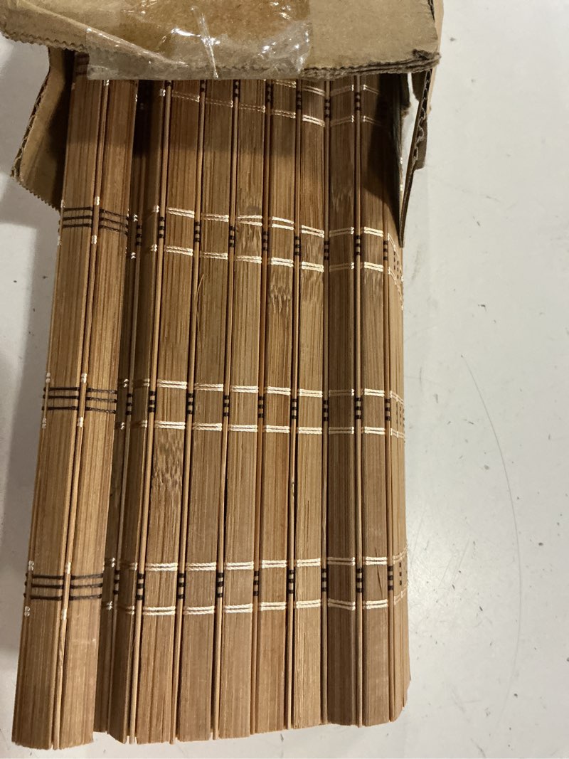 Condition photo showing Good Condition for lazblinds cordless bamboo blinds, roll up shades for windows, light filtering hanging window blinds, bamboo shades for patio indoor/outdoor porch, 36'' w x 72'' h, brown206 brown206 36'' w x 72'' h