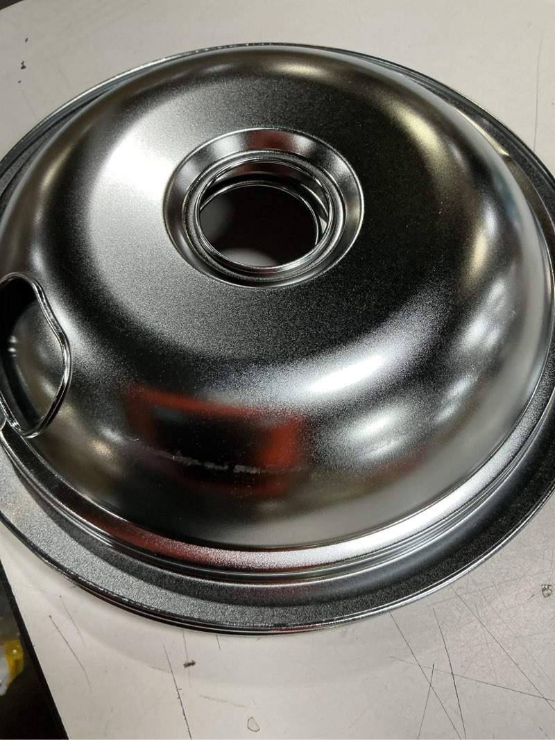 Condition photo showing Good Condition for (2 pcs)Hotpoint Electric range 6-in Drip pan and trim ring set ( Chrome )