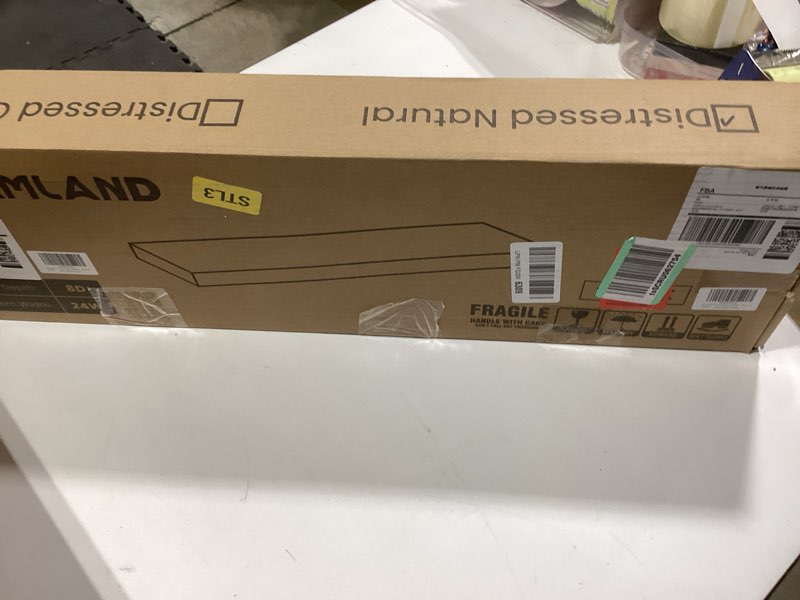 Condition photo showing Good Condition for Floating Shelves for Wall, Solid Rustic Reclaimed Wood Shelf 7.5 Inch Deep for Storage, Wall Mounted