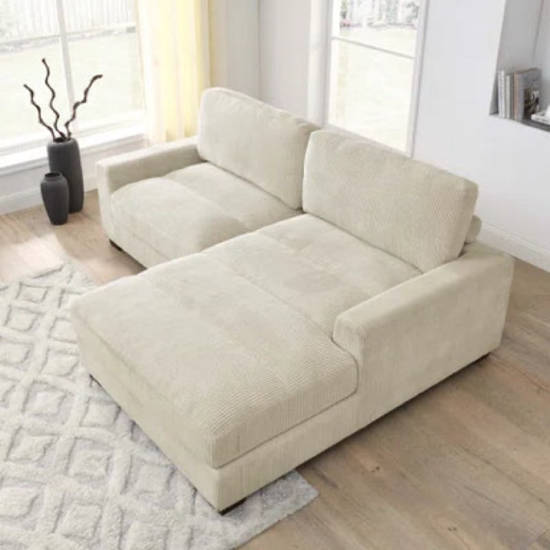 Wade Cloud 90" Wide Sectional - Beige – Caprice Furniture