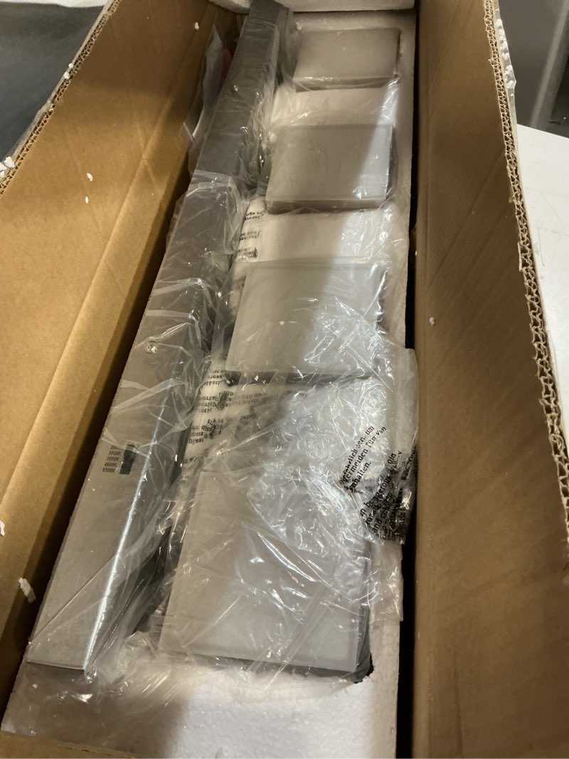 Condition photo showing Good Condition for joossnwell bathroom vanity light brushed nickel bathroom lighting fixture over mirror modern (4-light, 26.77-inch) dimmable 5cct led bath vanity lighs brushed nickel-dimmable 4 light-5 color temperature