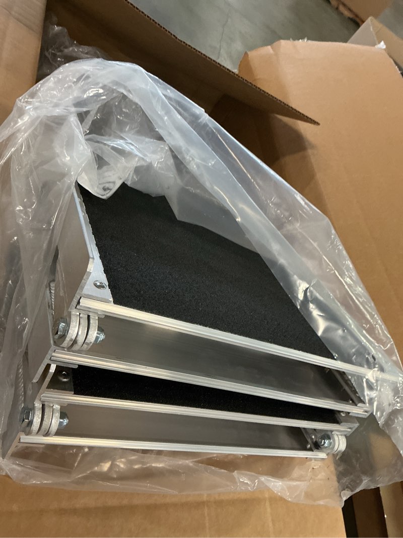 Condition photo showing Good Condition for Wheelchair Ramp 7FT, Anti-Slip Aluminum Folding Portable Handicap Threshold Entry Ramp for Home, Doorways Steps, Scooter, Stairs, 600LBs Capacity,84" L x 28.3" W 7FT(Usable height 7-21 inch)4 Folding