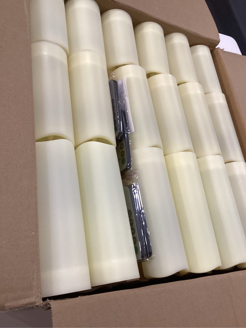Condition photo showing Good Condition for Set of 72 Waterproof Outdoor Flameless Candles, LED Candles with 4 Remote and Timer,(H 4" 5" 6" x D 2.2"),for Halloween Wedding Festiv 72Pack-Iovry