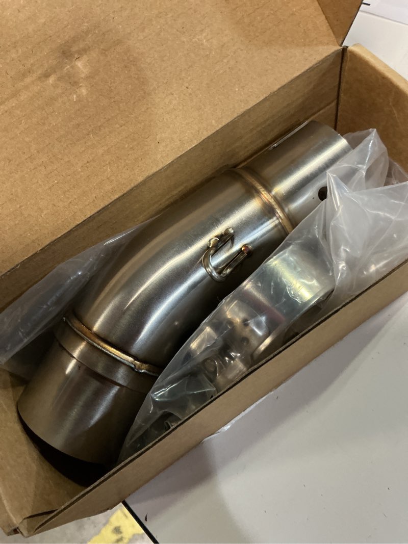 Condition photo showing Good Condition for motorcycle exhaust mid pipe, exhaust muffler adapter connect pipe with clamps compatible with kawasaki ninja 400 z400 2018 2019 2020 2021 2022 2023 ninja 500 z500 2024 2018-2024