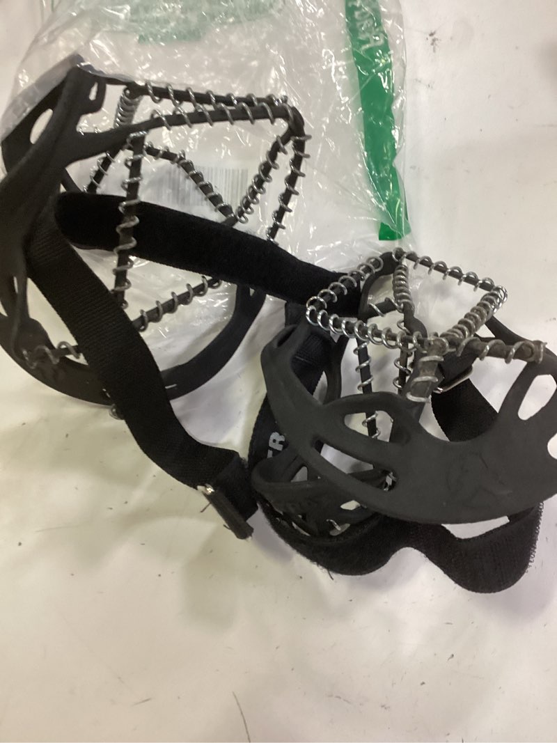 Condition photo showing Good Condition for Yaktrax Pro Traction Cleats - 360-Degree Grip on Snow, Ice, & Multi-terrain Surfaces - Elastic Outer Band w/ Easy-On/Off Heel Tab & 1.4mm Stainless Steel Coils - Abrasion Resistant - Unisex Small (Shoe Size: W 6.5-10/M 5-8.5) Cleats