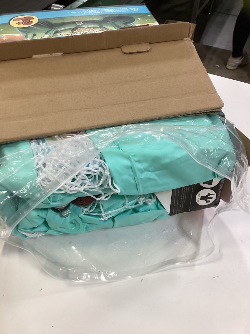 Condition photo showing As Is for 6Ft Inflatable Football Target Toss Game - Giant Outdoor Carnival Party Games for Backyard & Tailgate - Arcade Sports Toy with Electric Pump - 4 Easy-Grip Balls Gifts for Boys 3 4 5 6 7 8-12 Year Old Green