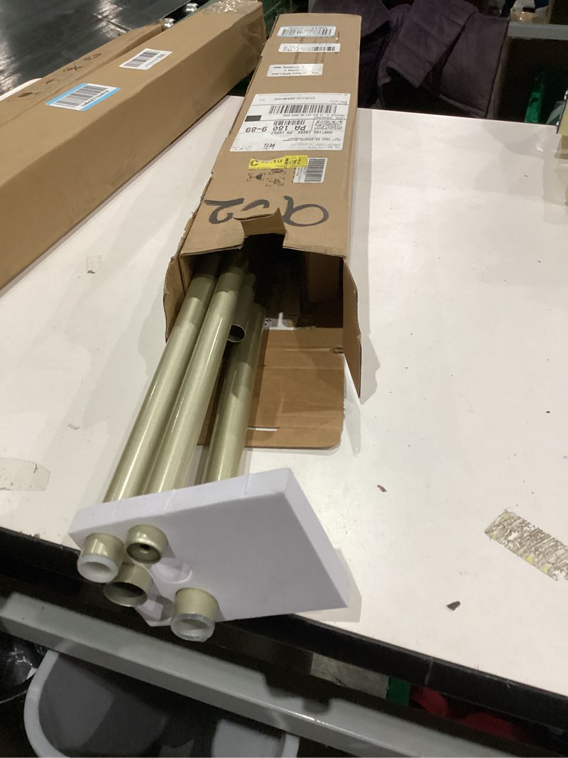 Condition photo showing As Is for KAMANINA Double Curtain Rod 48 to 72 Inches (4-6 Feet) 7/8 Inch Curtain Rods for Windows, Telescoping Heavy Duty Drapery Rods with Decorative Crackle Glass Finials, Champagne Gold Champagne Gold 36-72"(7/8 inch)
