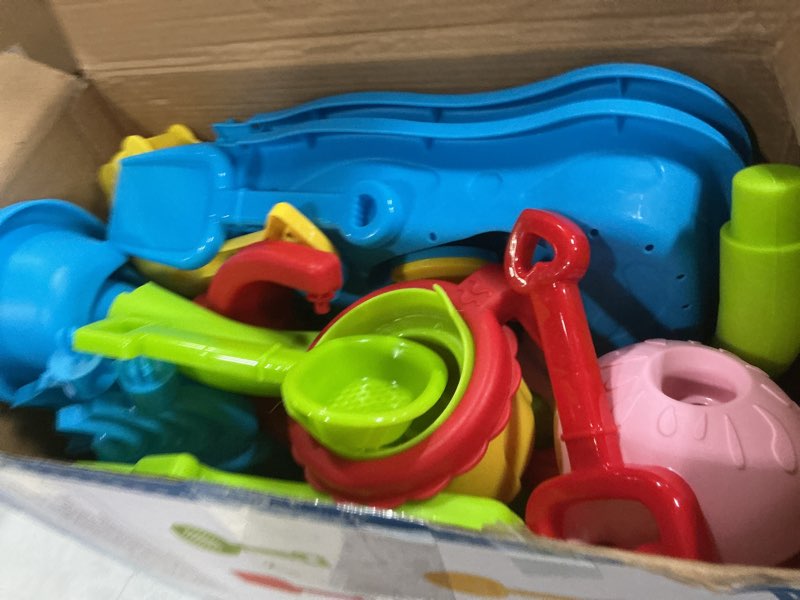 Condition photo showing Good Condition for 4-tier water table for kids 3-5, summer outdoor beach sensory activity playset kids sand and water table toys, birthday gifts for boys and girls 3 4 5 6 7 8 4-tier 4-in-1 water table