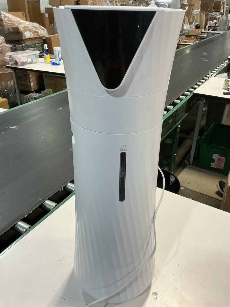 Condition photo showing As Is for 17l/4.5gal humidifier large room, smart quiet ultrasonic cool mist humidifiers for bedroom, covers 2000ft², 56h runtime, 24h timer, 3 mist modes humidifiers for home, office, plants, white